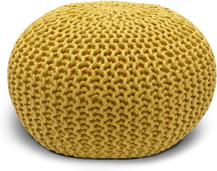 casamia Pouf Bodenkissen ø45 o. 55cm Sitzpouf Hocker nachhaltig f. innen u. aussen Farbe gelb - Free