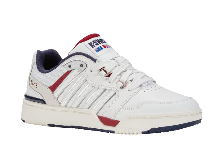 K-Swiss Herren SI-18 Rival Sneaker 41 EU Brilliant White Tibetan Red Peacoat, 41 EU Brilliant White