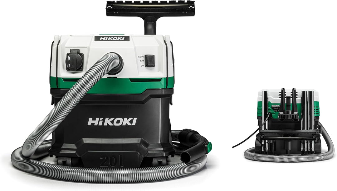 Hikoki Nass- und Trockensauger - 1200 W, 20 L, L-Klasse, Kompakt und Leicht, Manuelle Filterreinigun