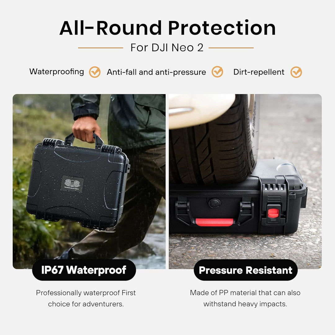 STARTRC Neo 2 Koffer,wasserdichte Hartschalen Tragetasche für DJI Neo 2 Fly More Combo Zubehör für R