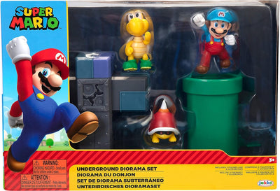 Nintendo Super Mario 6cm Figuren Multipack Diorama Spielset - Unterirdische Welt, 25 x 7,5 x 18 cm U