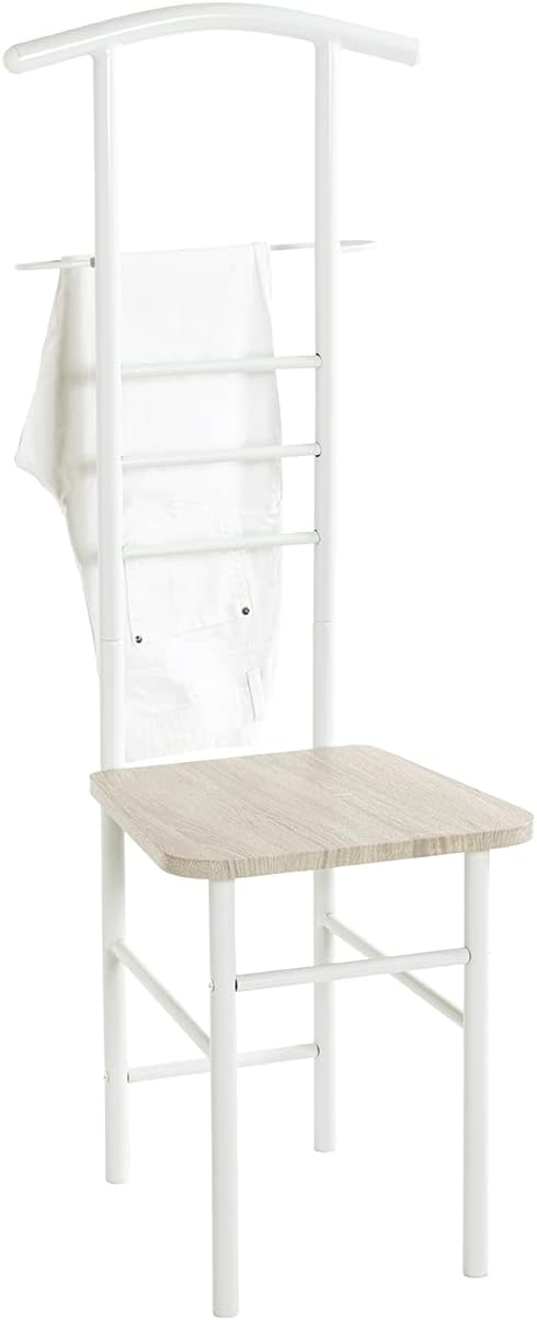 HAKU Möbel 80088 Herrendienerstuhl 46 x 50 x 119 cm, weiss /