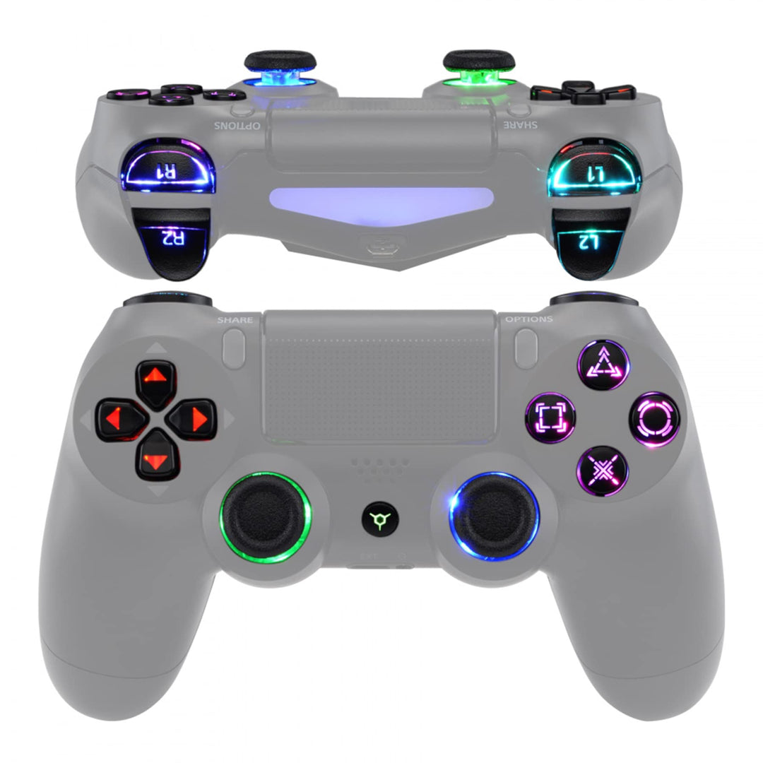 eXtremeRate Tasten Knöpfe für P S 4 Controller D-Pad L1 R1 R2 L2 Buttons Trigger Thumbsticks DTFS LE