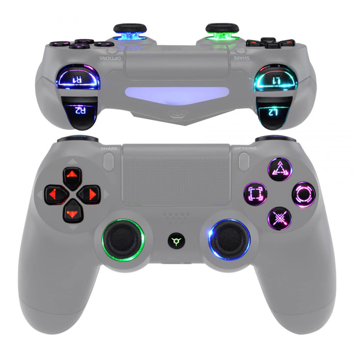 eXtremeRate Tasten Knöpfe für P S 4 Controller D-Pad L1 R1 R2 L2 Buttons Trigger Thumbsticks DTFS LE