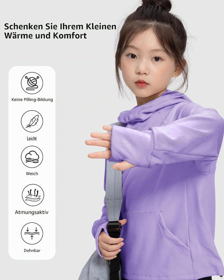 Rolanko Mädchen Hoodies Fleece Sweatshirts Langarm Gemütlicher Leichter Kapuzenpullover Oberteile mi
