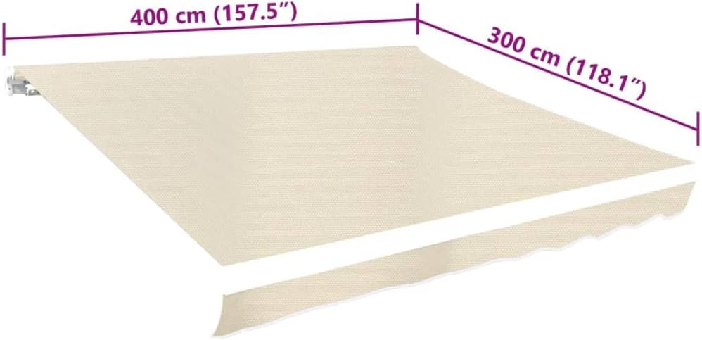 vidaXL Markisenstoff Sonnenschutz Markisentuch Cremefarben 4×3 m (ohne Rahmen) 400 x 300 cm Creme, 4