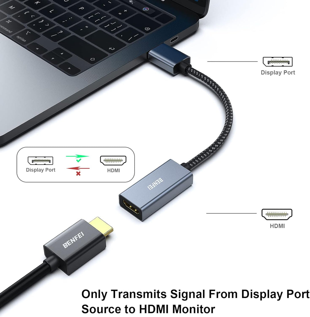 BENFEI 4K DisplayPort auf HDMI 5 Stück, Unidirektional DisplayPort DP Computor zu HDMI Monitor Verbi