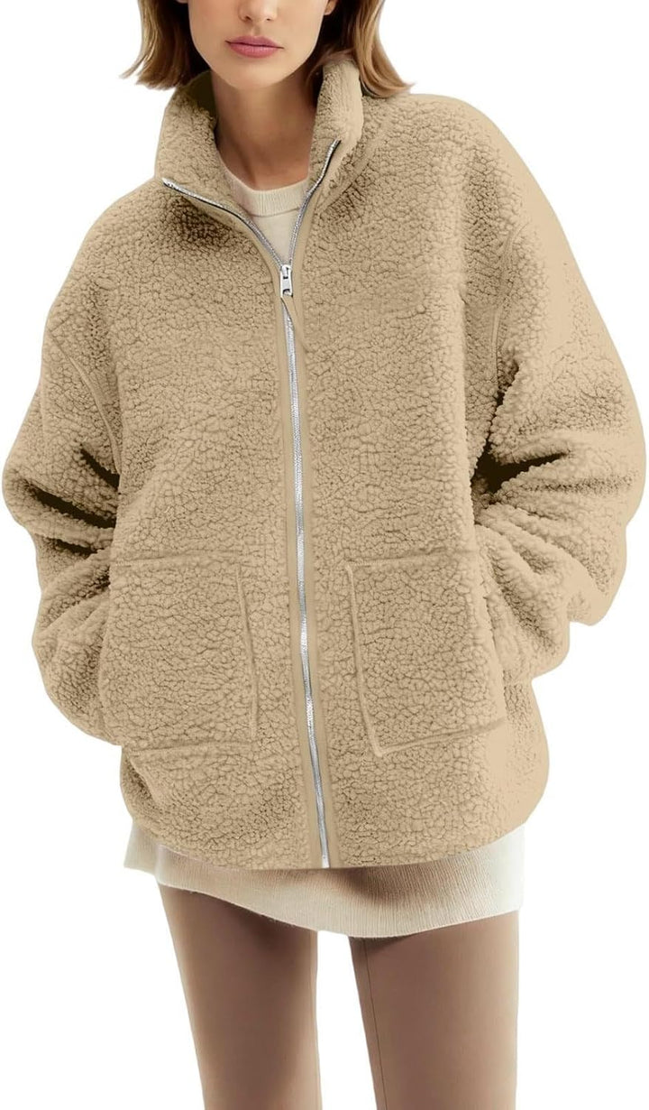 SYDUZAX Umstandsjacke mit Babyeinsatz Warm Teddy Fleecejacke Umstands Baumwolljacke Winter Umstandsm