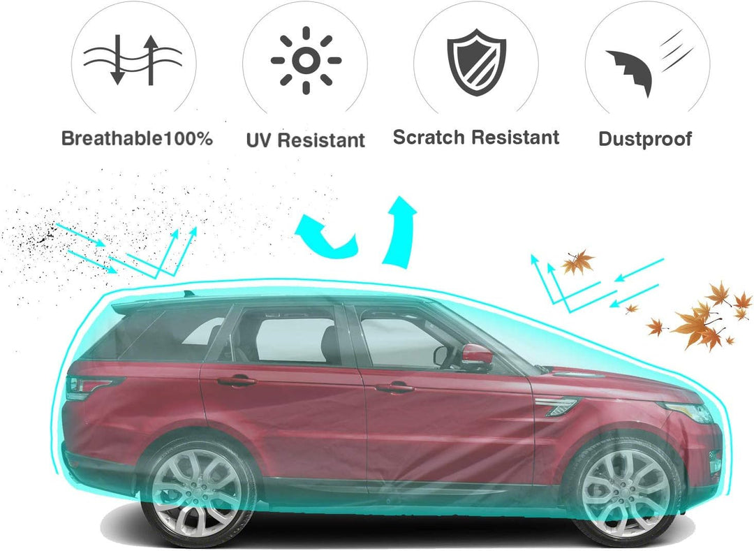 Leader Accessories 3-lagige atmungsaktive Vollgarage Autoplane leichte Ganzgarage Autoabdeckung für