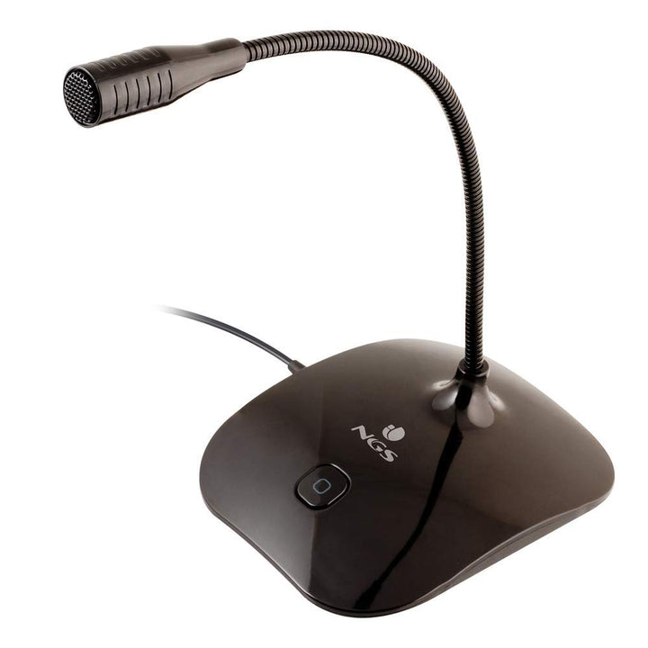 NGS MS115 - Tischmikrofon mit Einstellbarem Neigungswinkel und Mute-Taste für Computer/PC, Verbindun