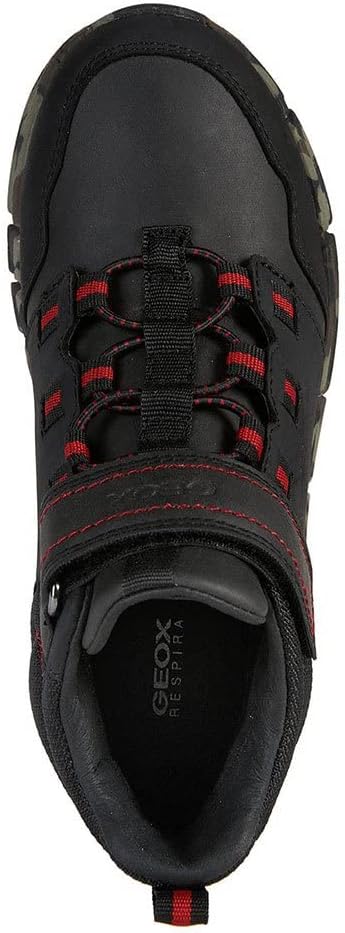 Geox Jungen J Flexyper Boy B ABX Ankle Boot 33 EU Black Red, 33 EU Black Red