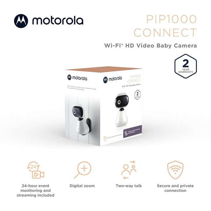 Motorola Nursery PIP1000 Babyphone mit Kamera - Überwachungskamera mit App - Baby Monitor - Nachtsic