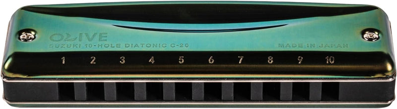 Suzuki Olive Diatonic Harmonica in the key of G, G