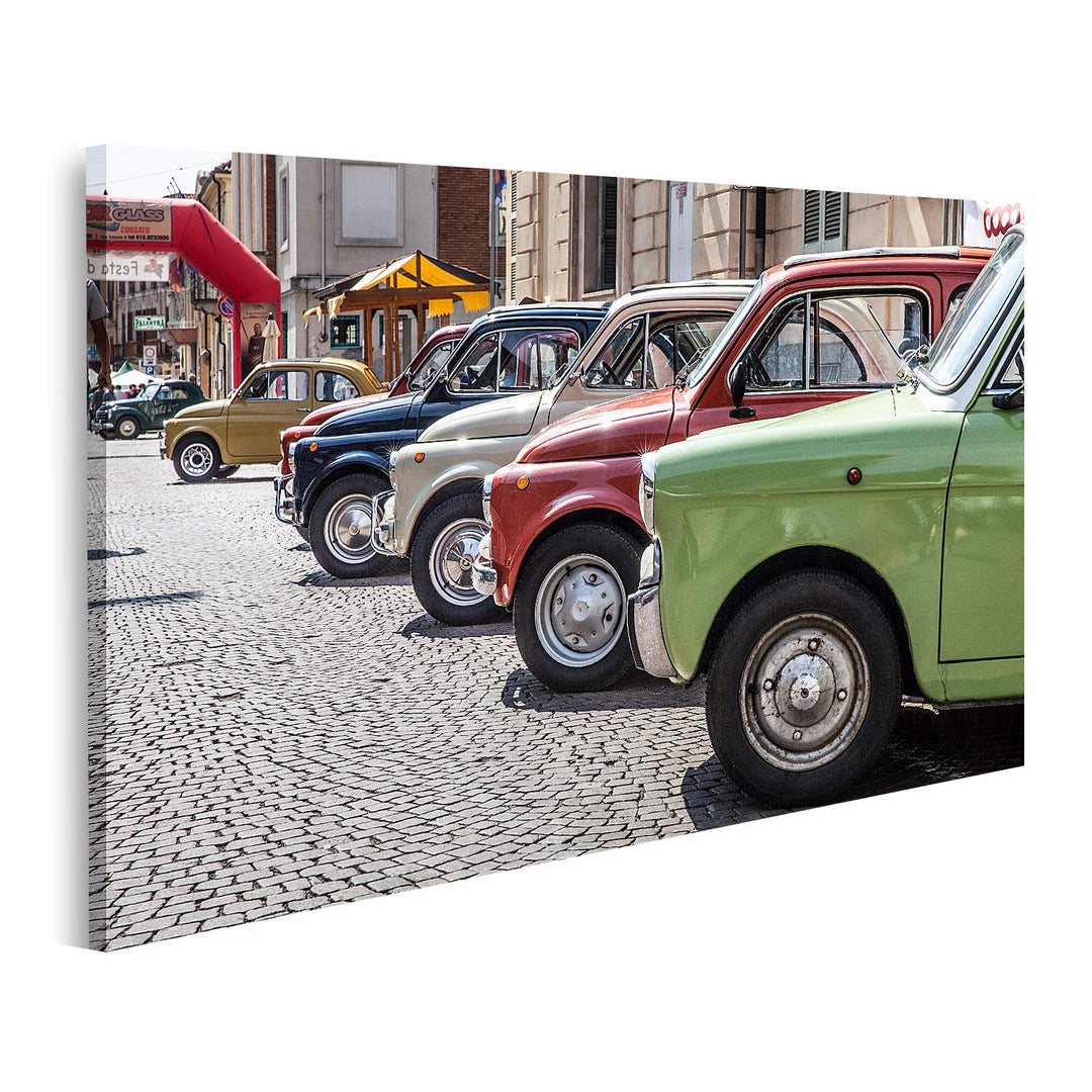 Bild auf Leinwand Alter FIAT 500 Bilder Wandbild Poster Leinwandbild 100x57cm, 100x57cm