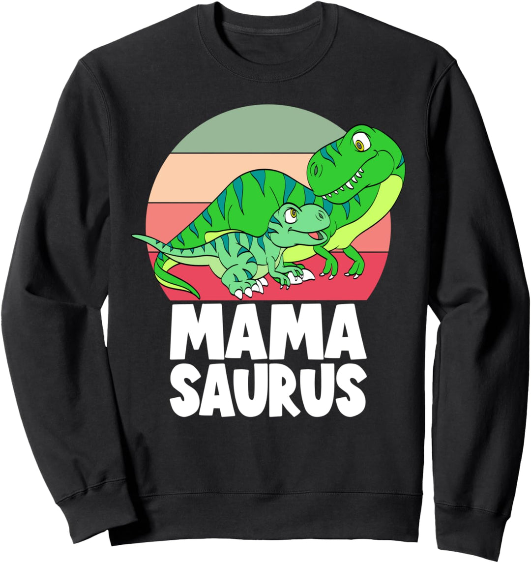 Mamasaurus Dinosaur Mama T-Rex Mom Sunset Family Matching Sweatshirt