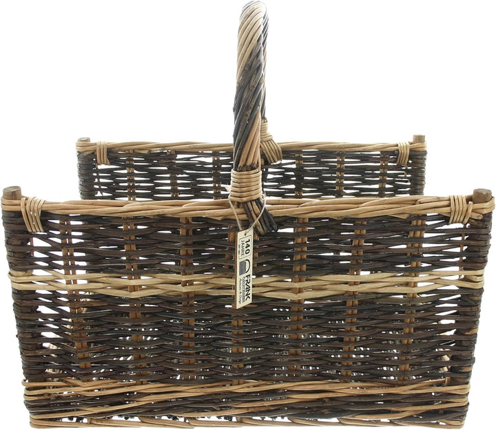 FRANK FLECHTWAREN Kaminholzkorb Universale, Vollweide, teilweise Gebleicht Masse: 53 x 38 x 29 cm, G