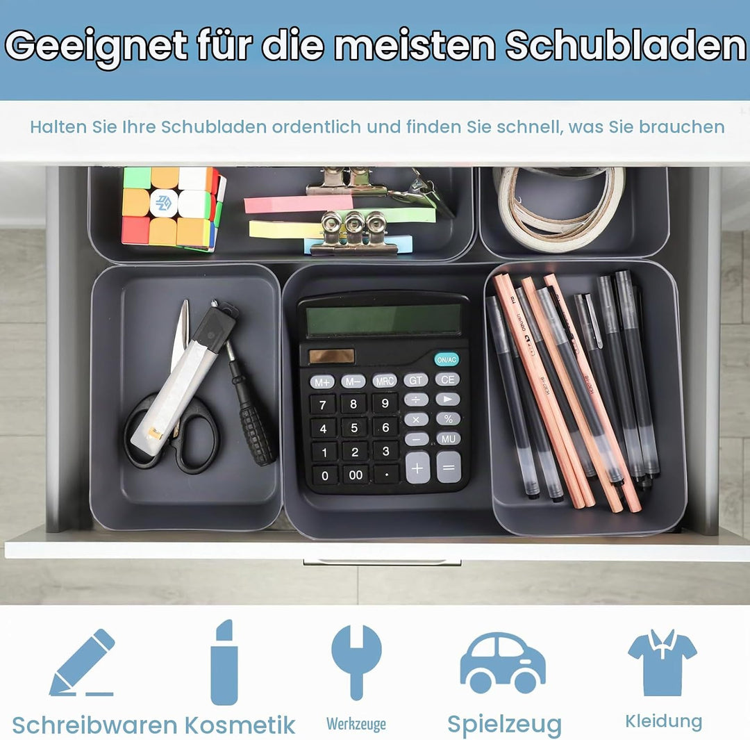 Bugucat Schubladen Organizer 8 Stücke,Schubladen Organizer Büro Schminktisch Organizer mit 2 Grössen