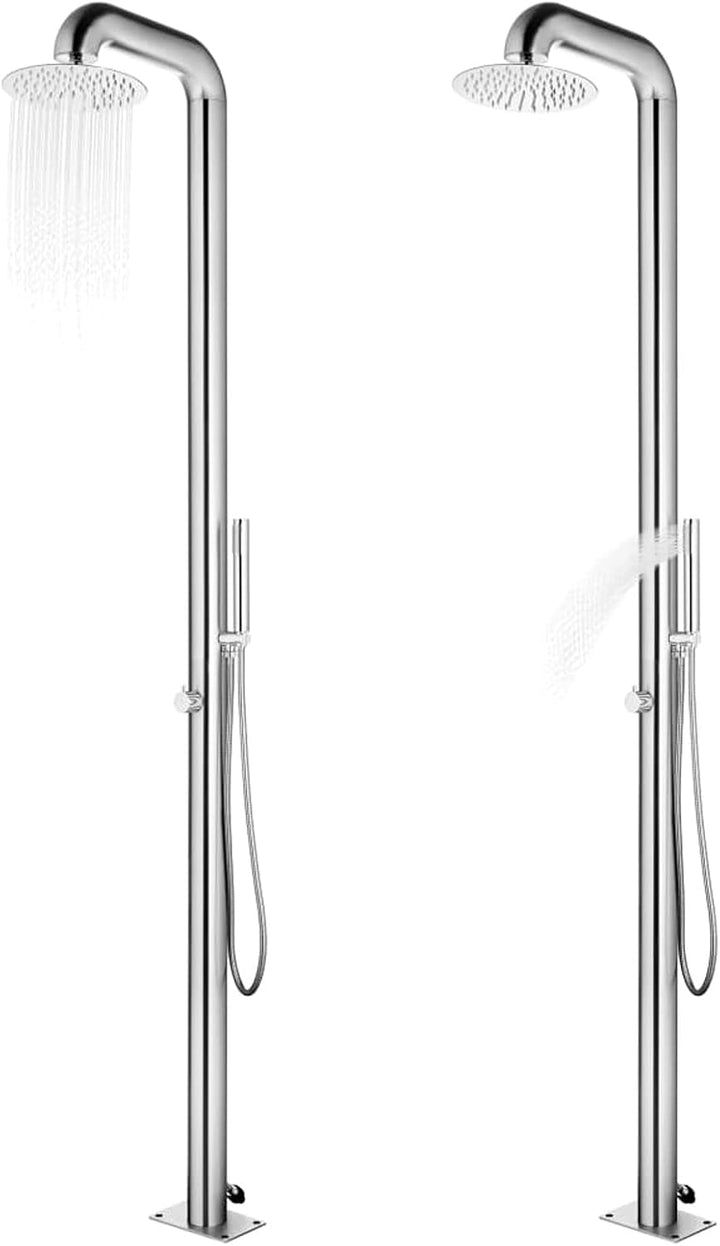 Tidyard Gartendusche Chrom-Zinkknopf Handbrause Pooldusche Campingdusche Aussendusche Camping Pool A