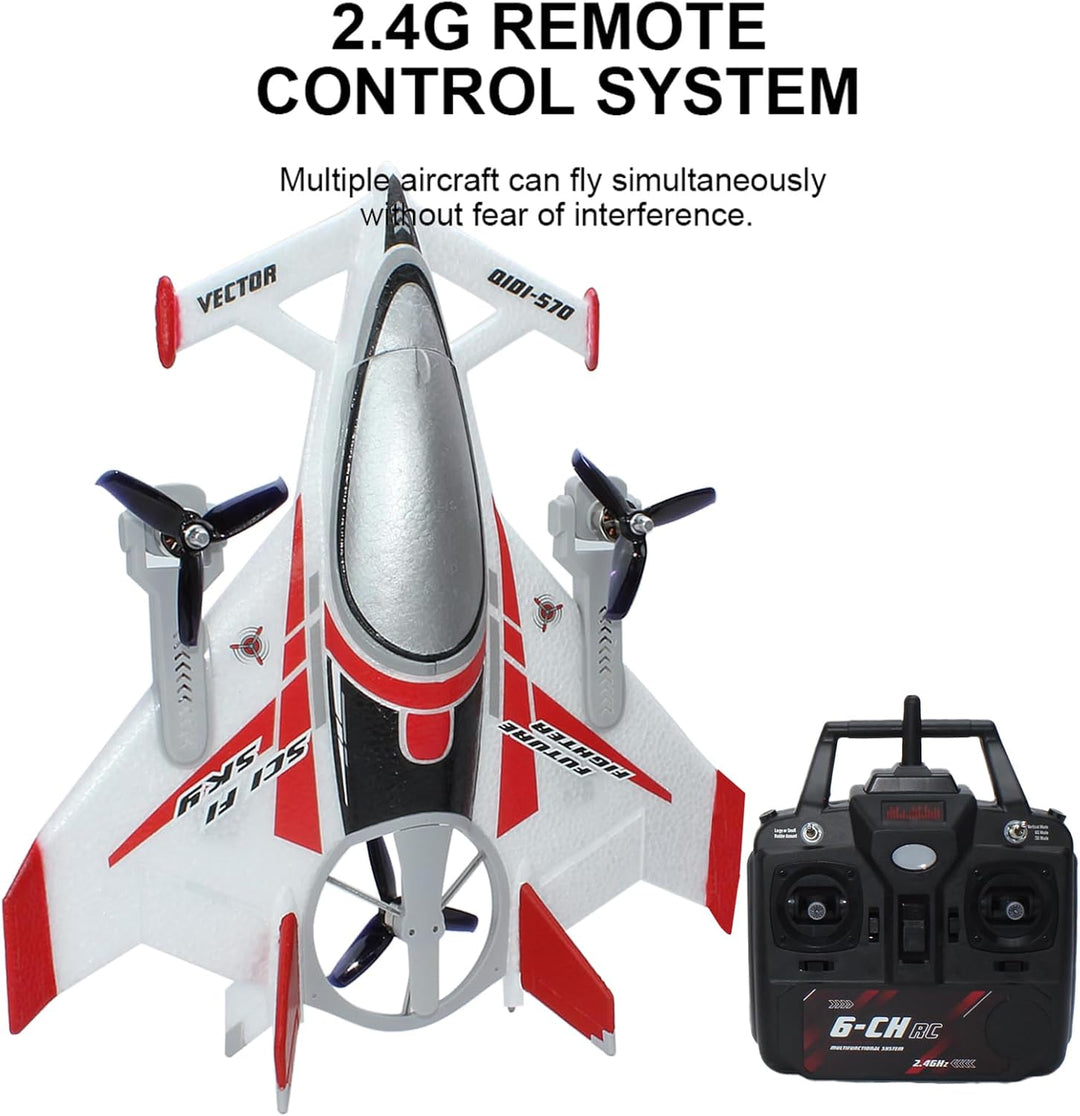 FLYCOLOR QIDI 570 RC Flugzeug 2,4 GHz 6CH RC Segelflugzeug Festflügelflugzeug 3 Flugmodelle Bürstenl