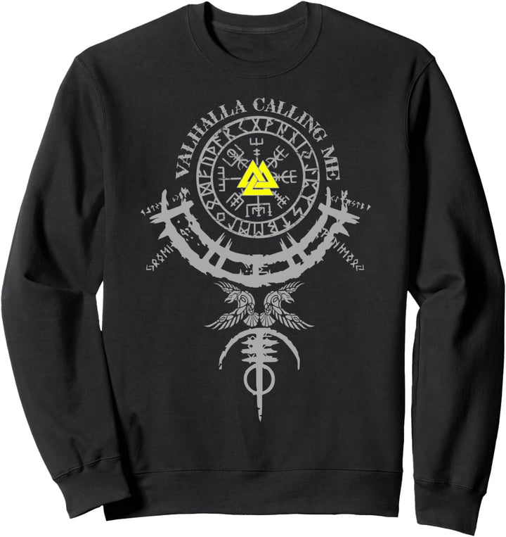 Valhalla Calling Me Keltischer Kompass Vegvisir Wikinger Sweatshirt