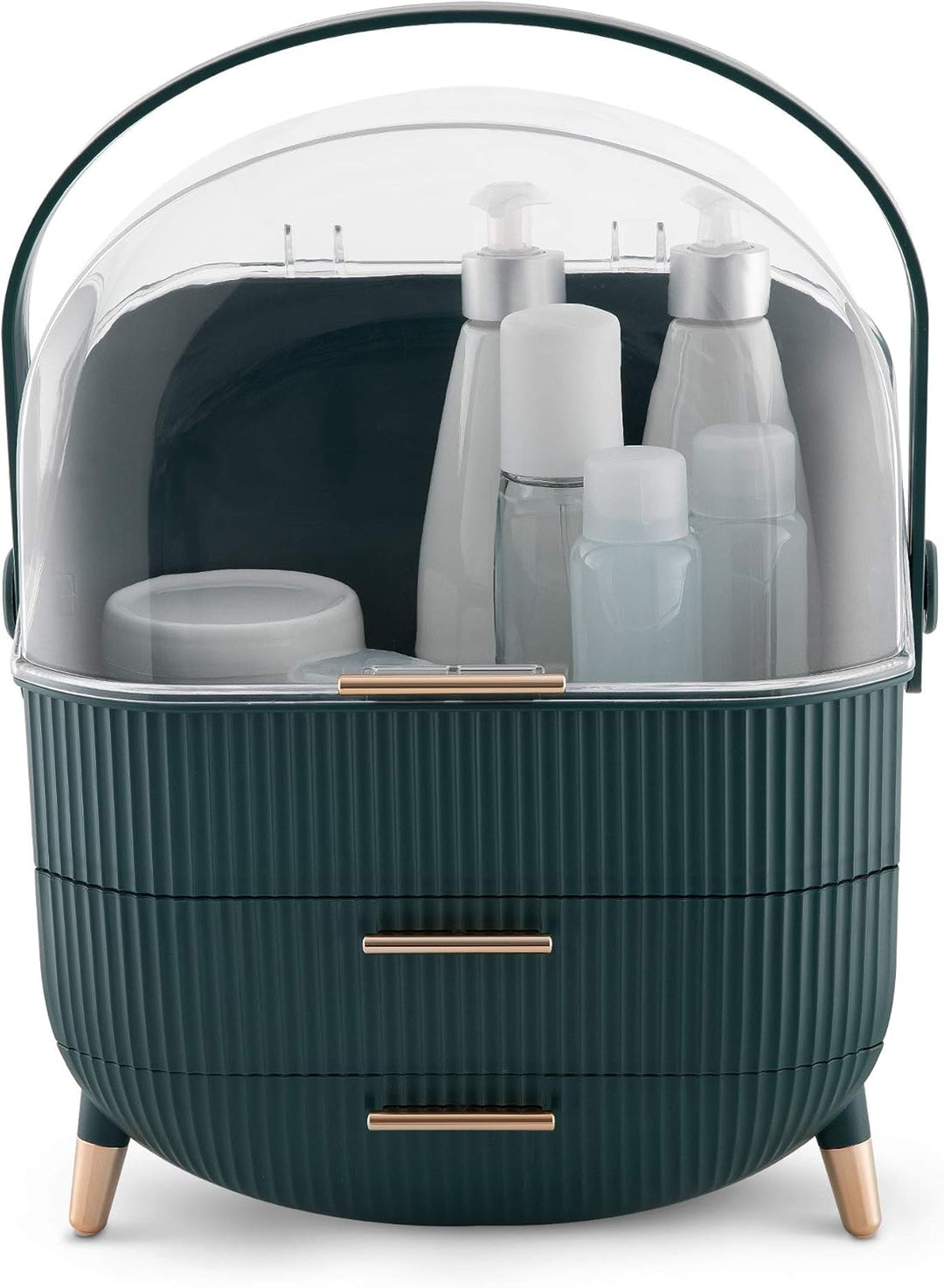 Navaris Make-Up Organizer - Aufbewahrung für Kosmetik - Ordnungssystem mit 2 Schubladen - tragbare A