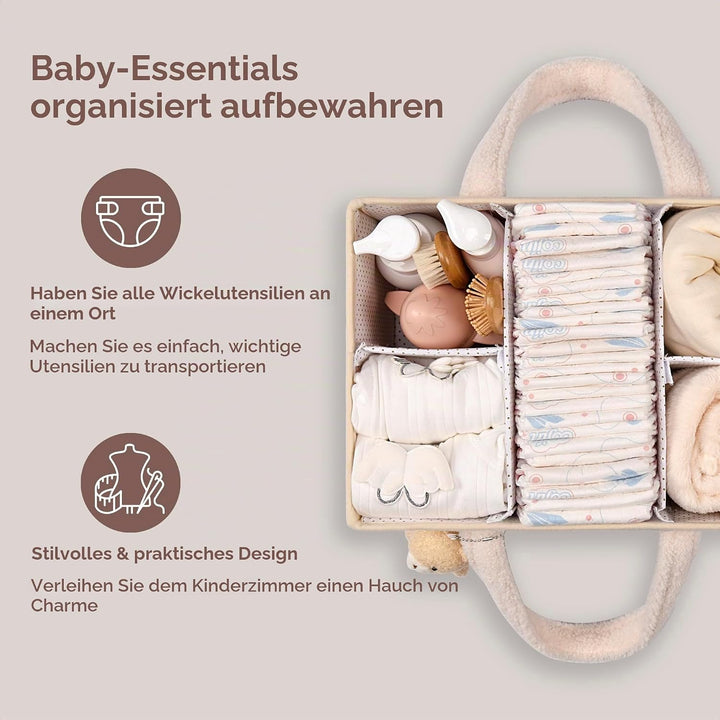 PeraBella Baby-Windel-Cadd Baby-Windel-Caddy Organizer für Wickeltisch, Baby-Aufbewahrungskorb für W
