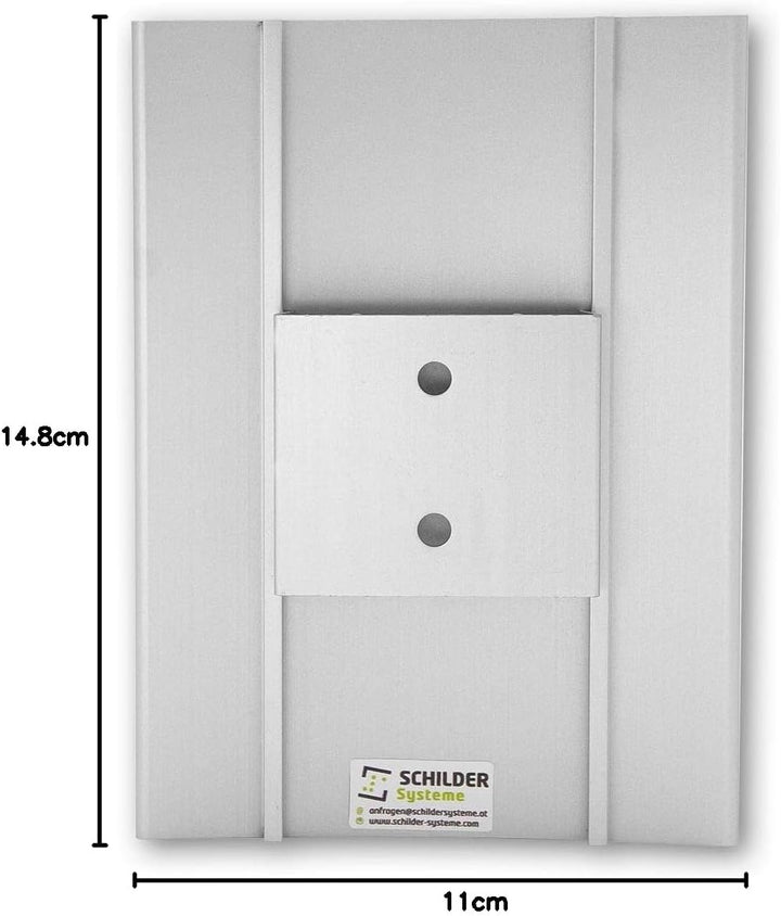 SCHILDER Systeme 2 Stk. CIS.clic Büroschild DIN A6 | Schild eloxiert | 110 x 148,5mm | 1,5mm klare A