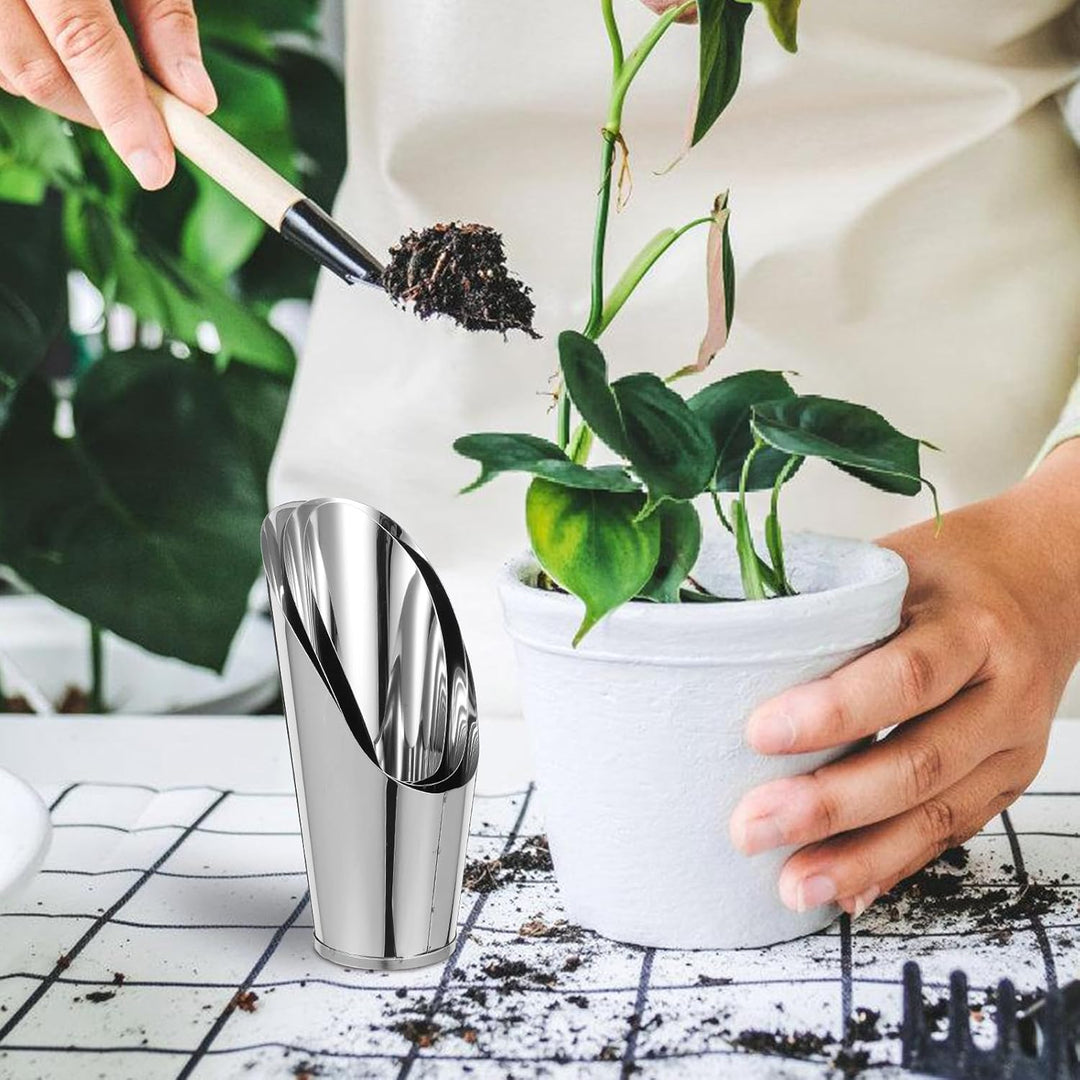 jojofuny 3 Stück Edelstahl Erdschaufel für Sukkulenten und Bonsai Spitz Zulaufend Handlich Gartensch