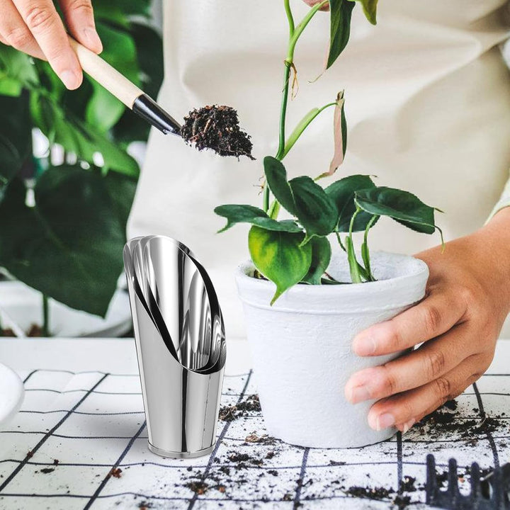 jojofuny 3 Stück Edelstahl Erdschaufel für Sukkulenten und Bonsai Spitz Zulaufend Handlich Gartensch