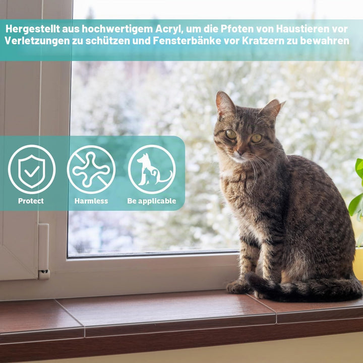 3 Stück Fensterbankschutz, Haustier-Fensterschutz, transparent, Fensterbankabdeckung, Schutz vor Kra