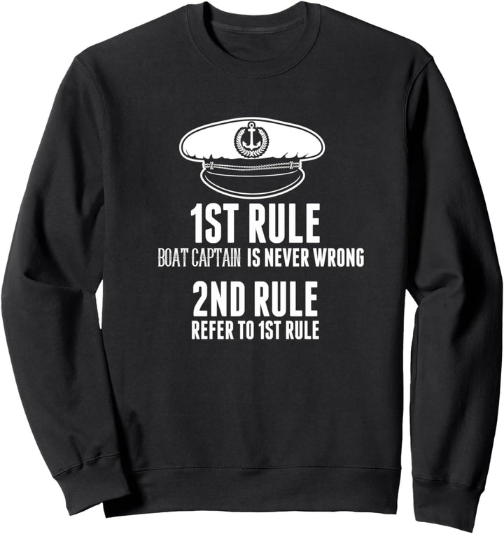 BOOTSKAPITÄN IST NIE FALSCH T-Shirt Hut Geschenke für Kostüm Sweatshirt