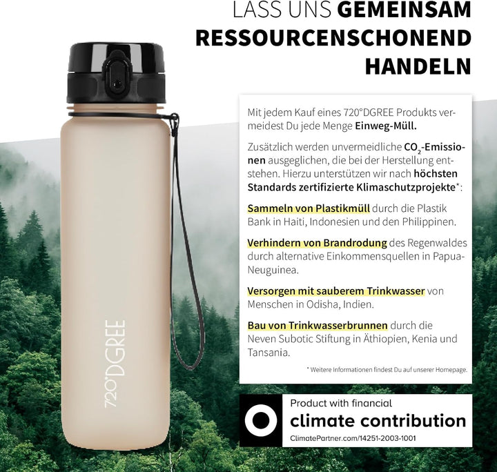 720°DGREE Trinkflasche “uberBottle“ +Sieb - 350ml, 500ml, 650ml, 1000ml, 1,5l, 2l - BPA-Frei - Wasse