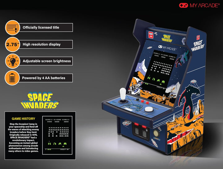 My Arcade DGUNL-7004 Space Invaders Micro Player Pro Portable Retro Arcade