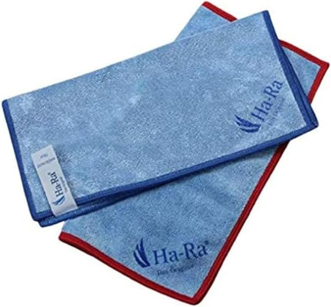 Ha-Ra Star-Tuch blau 2er Set I Mikrofaser Tuch für Oberflächen-Reinigung I Putztücher mit blauen & r