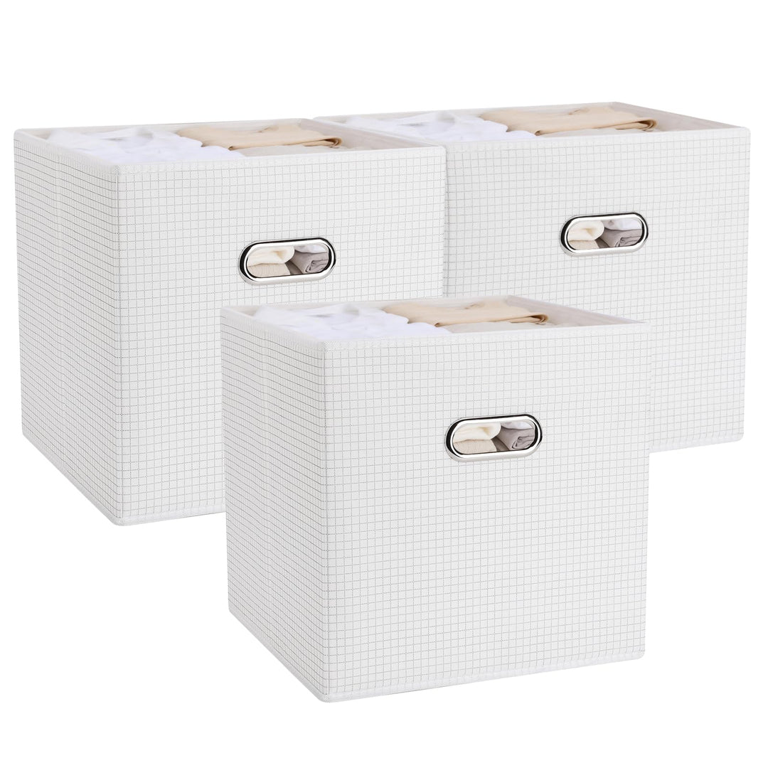 Würfel Aufbewahrungsfächer 3 Pack, 31 cm zusammenklappbare Aufbewahrungsfächer, Stoffaufbewahrungswü