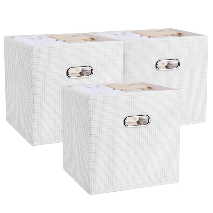 Würfel Aufbewahrungsfächer 3 Pack, 31 cm zusammenklappbare Aufbewahrungsfächer, Stoffaufbewahrungswü