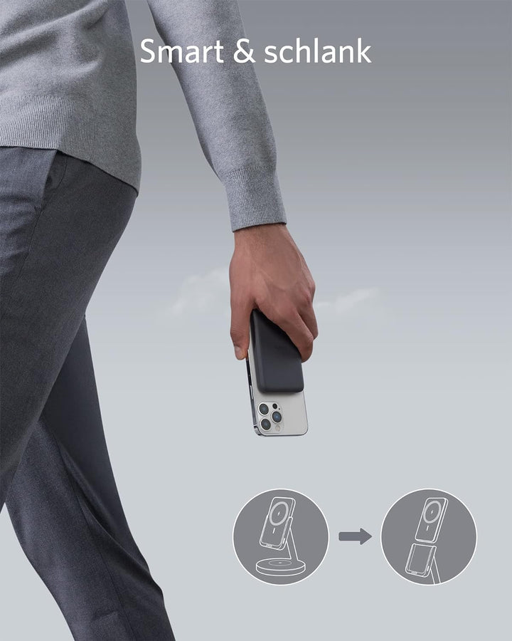 Anker 633 Magnetisches Kabelloses Ladegerät (MagGo), 2-in-1 Ladestation, Abnehmbares, Nur geeignet f