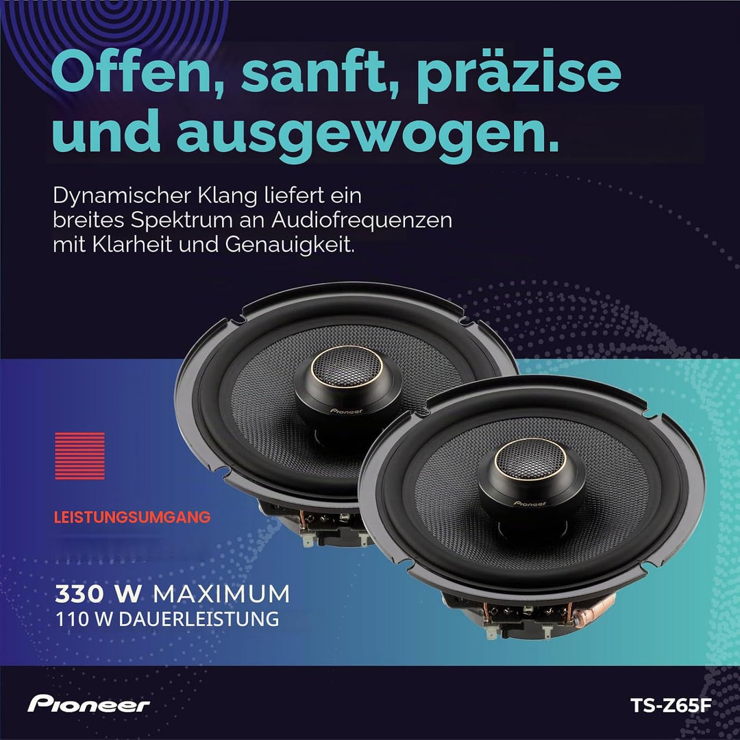 Pioneer Auto-Audio Center TS-Z65F Z Series 16,5 Zoll 2-Wege Koaxial Auto-Lautsprecher 330 Watt Minim