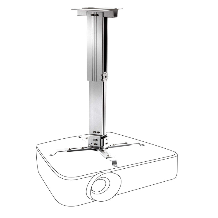 celexon universal Beamer-Decken-Halterung MultiCel4070S Silber | neigbarer, schwenkbarer & höhenvers