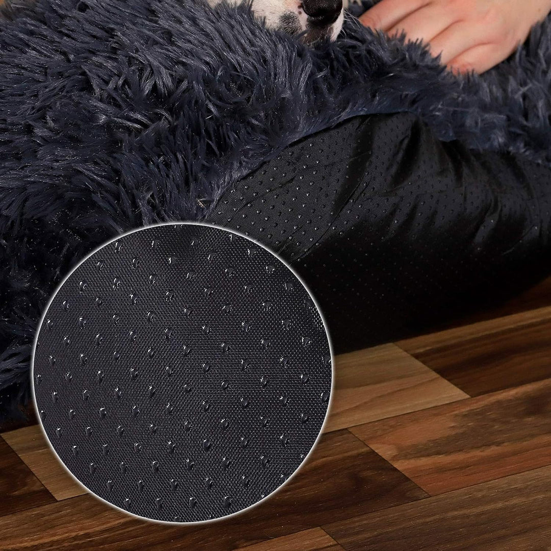 lionto Hundebett rund Hundekissen Hundesofa Katzenbett Donut, (XL) 70 cm Ø dunkelgrau L 70 x B 70 x