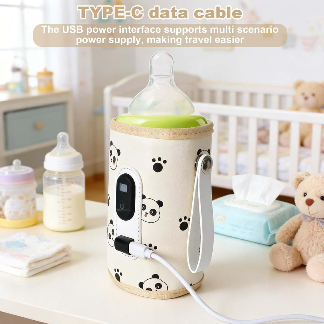 USB Tragbarer Babyflaschenwärmer mit LCD Display, Flaschenwärmer Baby Temperatur, Hält Flüssigkeiten