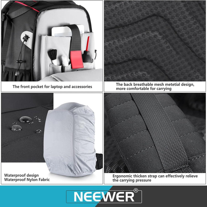 Neewer Pro wasserdicht stossfest Verstellbarer gepolsterter Kamera Rucksack Tasche mit Diebstahlschu