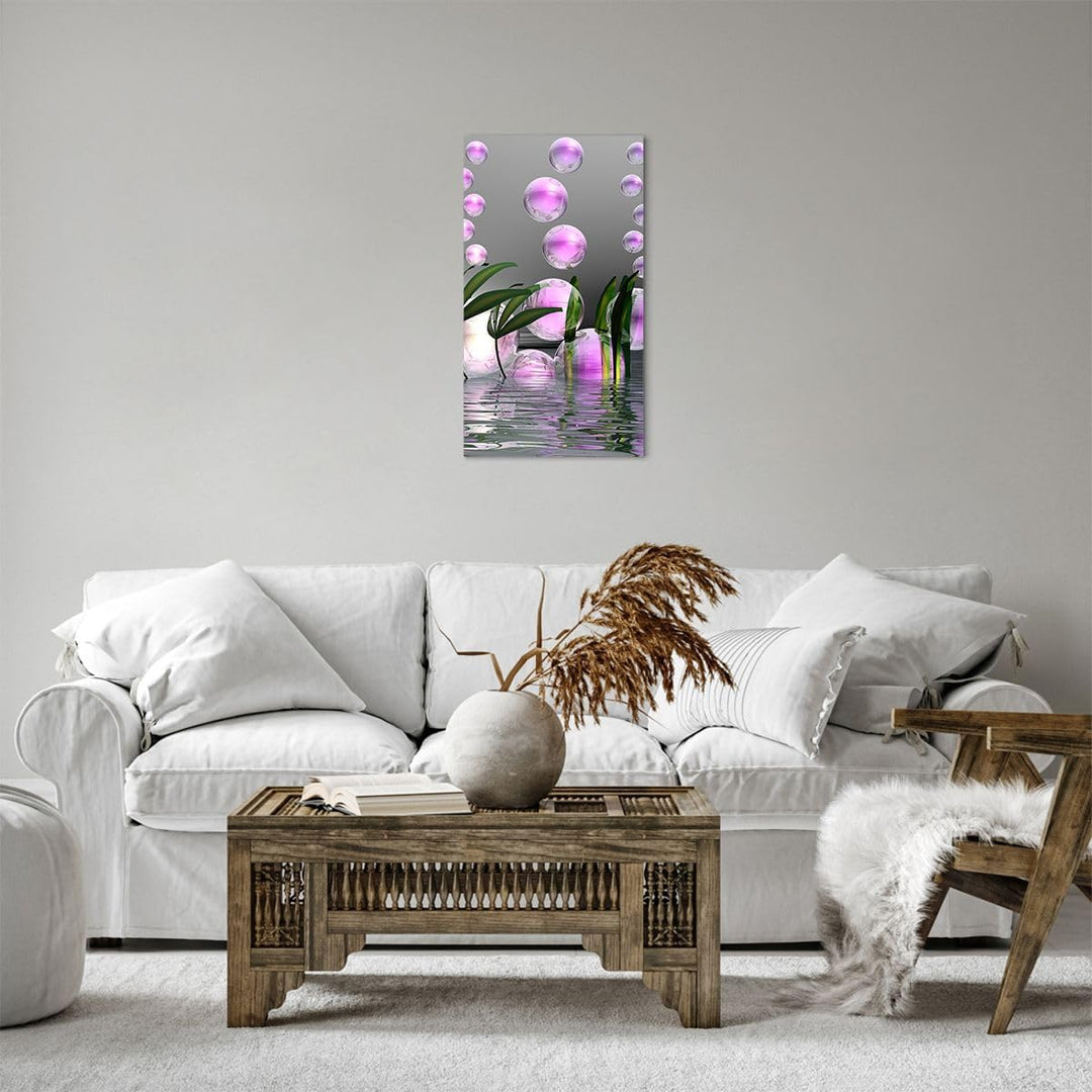 Bilder auf Leinwand Computer Grafik Blase Leinwandbild mit Rahmen 45x80cm Wandbilder Dekoration Wohn