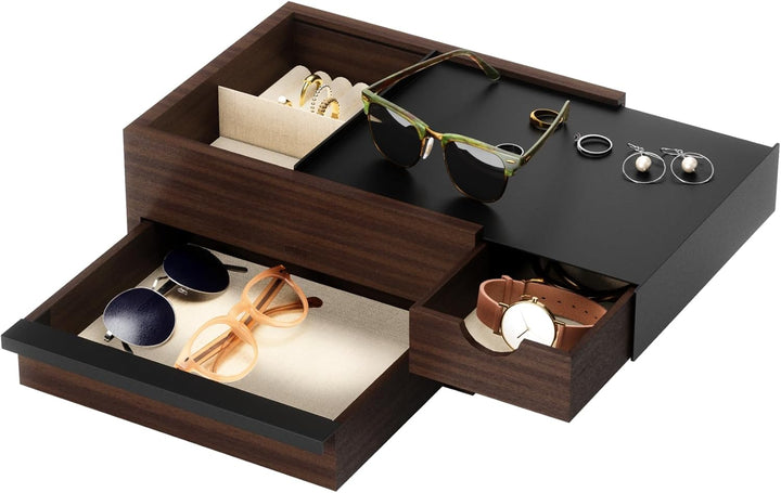Umbra Stowit Design Schmuckkasten – moderne Schmuck Box mit Geheimfächern für Ringe, Armbänder, Uhre