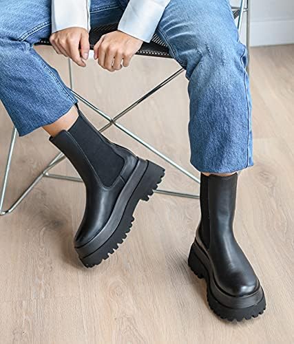 BOSANOVA Braune Stiefel mit Gummizug für Damen | ohne Verschluss 39 EU Schwarz, 39 EU Schwarz