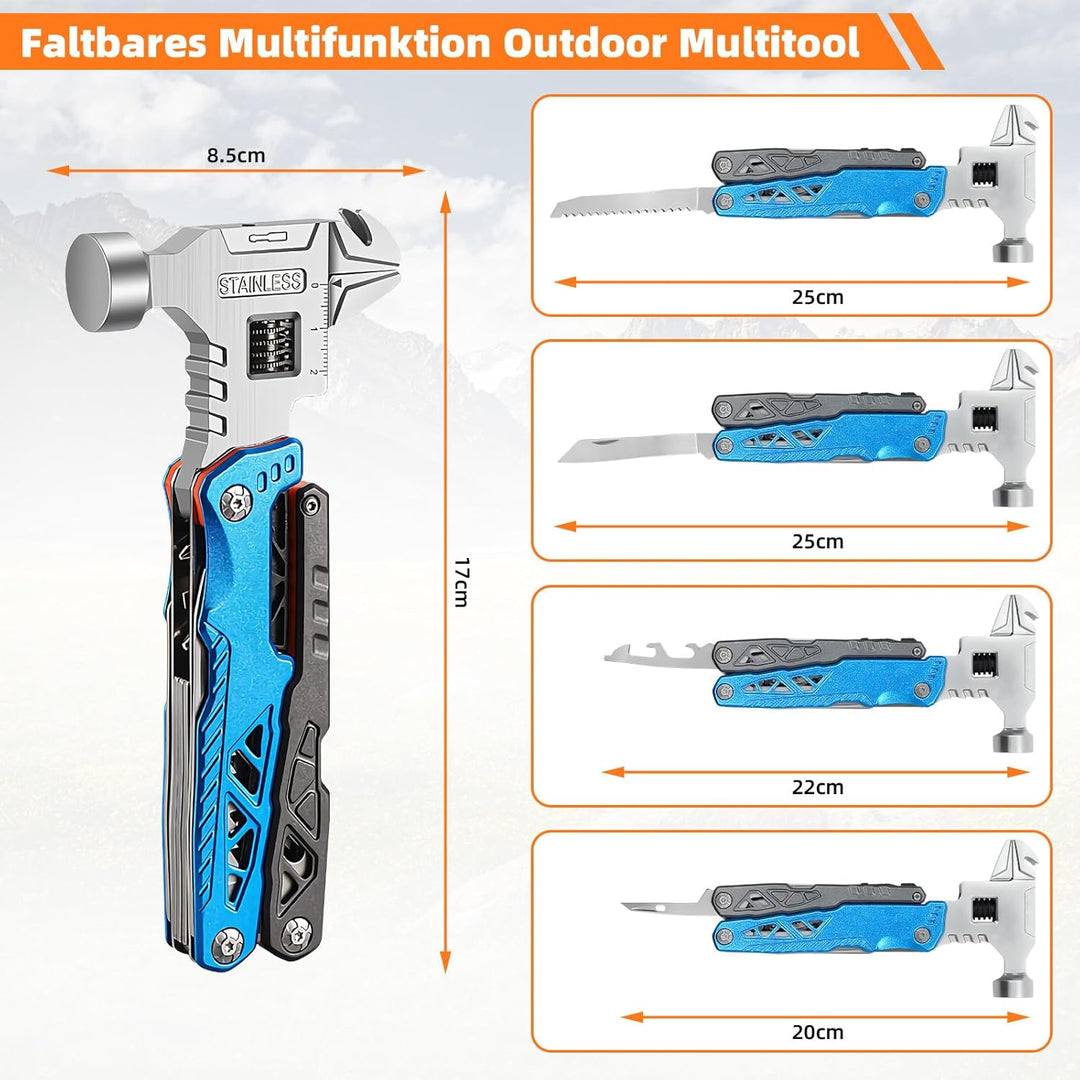 Multitool Rollgabelschlüssel,18 in 1 Geschenke für Männer,Premium Multitool Werkzeug [Titanstahl] Hä