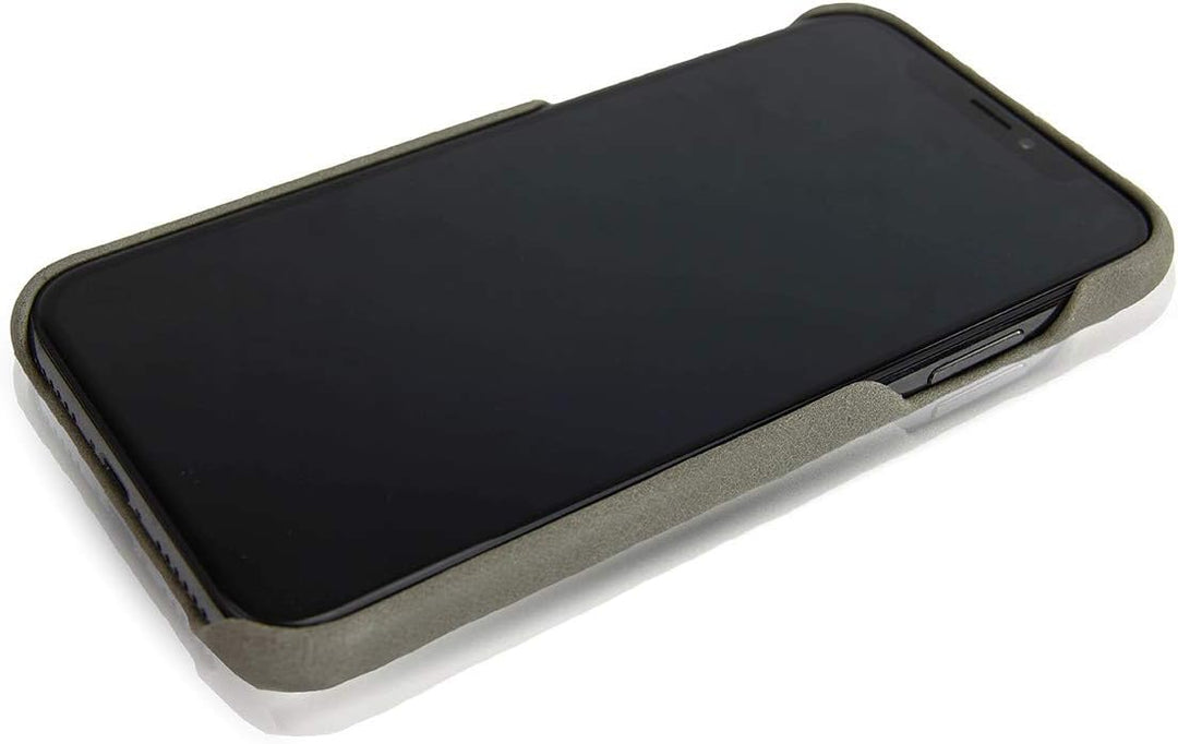 BULLAZO Menor Classic – Edle Hülle aus Leder, Kompatibel mit iPhone XR 10R, Grau, Grau