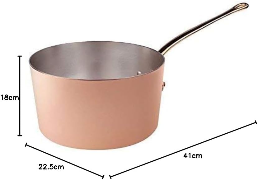 Pentole Agnelli ALCU105F22 Hochverzinkter Kupferauflauf mit 1 Griff, 22 cm, 22 cm