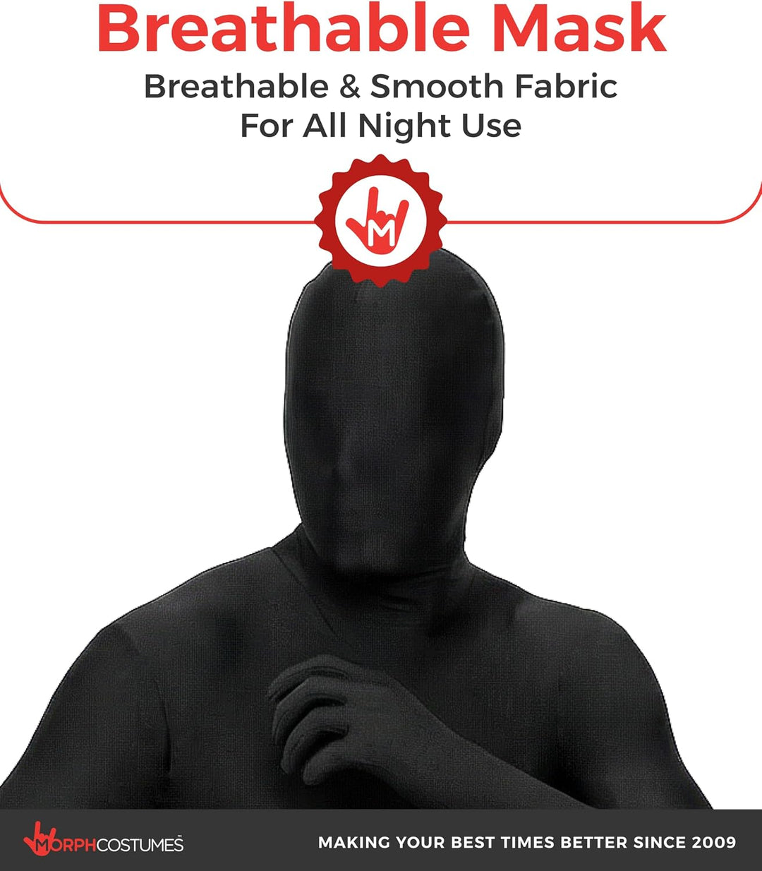 Morphsuits Ganzkörperanzug Herren Schwarz, Body Suit, Grösse L Schwarz L, Schwarz L