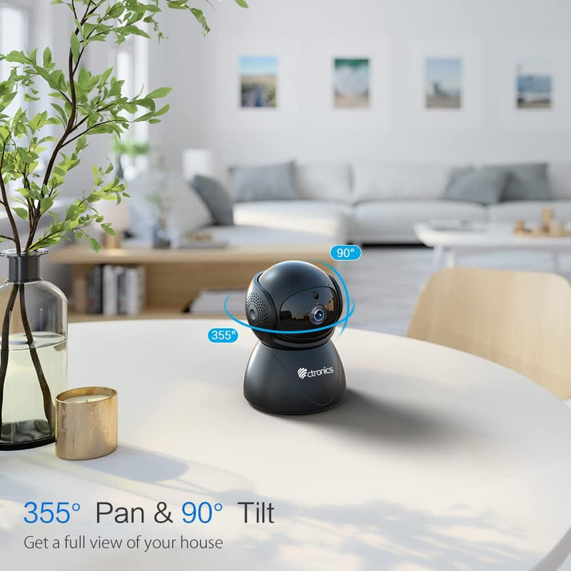 ctronics 5MP PTZ Überwachungskamera Innen WLAN, 2,4GHz/5GHz Dualband WiFi IP Kamera Indoor mit 355°/